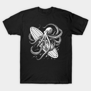 Surfing Octopus Kraken Surf Board Ocean Surfer 1 T-Shirt