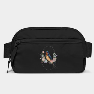 Barn Swallow with Floral Wreath Vintage Artwork Bag