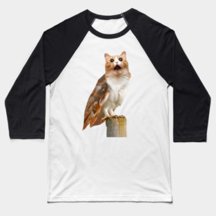 Meowl cat funny tiktok cat meme design internet joke instagram humour genz meme Baseball T-Shirt