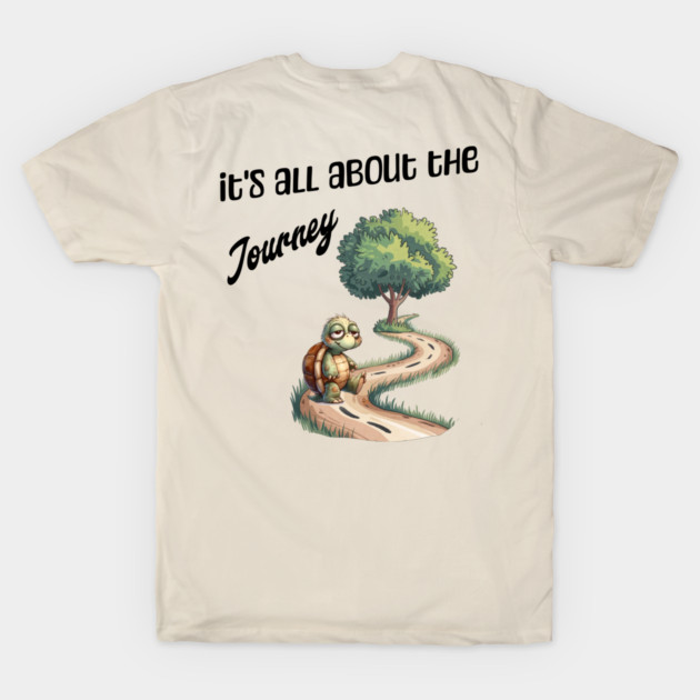 Happy Turtle Journey T-Shirt – Cute Slow Life Tee by Kathy Hawke