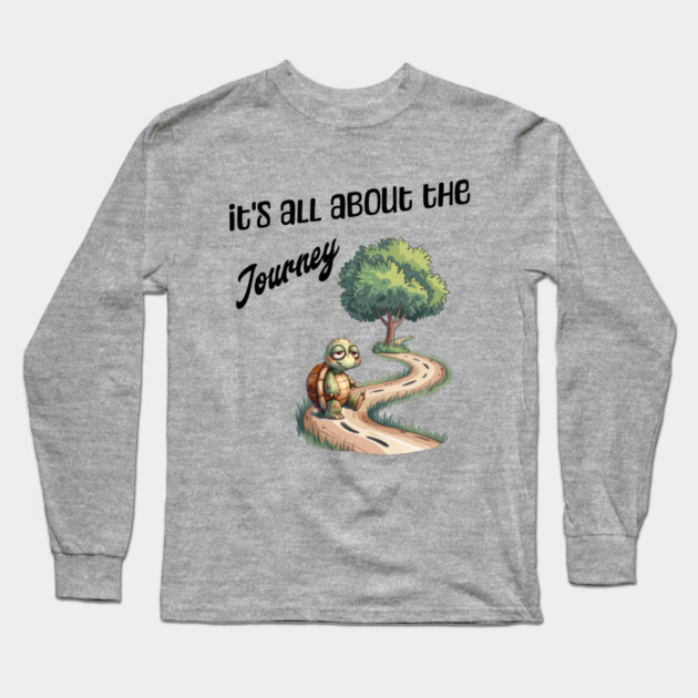 Happy Turtle Journey T-Shirt – Cute Slow Life Tee Long Sleeve T-Shirt by Kathy Hawke