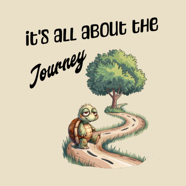 Happy Turtle Journey T-Shirt – Cute Slow Life Tee by Kathy Hawke