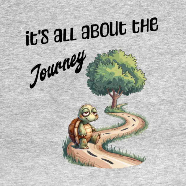 Happy Turtle Journey T-Shirt – Cute Slow Life Tee by Kathy Hawke