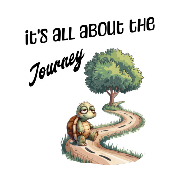 Happy Turtle Journey T-Shirt – Cute Slow Life Tee by Kathy Hawke