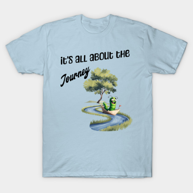 Happy Worm Journey T-Shirt – Cute River Adventure Tee by Kathy Hawke