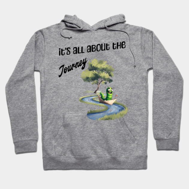 Happy Worm Journey T-Shirt – Cute River Adventure Tee Hoodie by Kathy Hawke