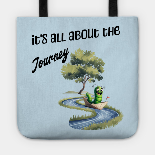 Happy Worm Journey T-Shirt – Cute River Adventure Tee Tote by Kathy Hawke