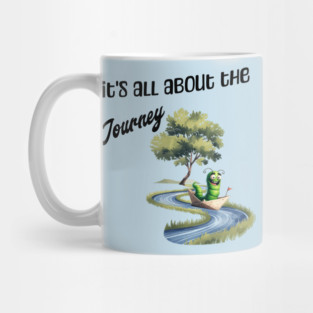 Happy Worm Journey T-Shirt – Cute River Adventure Tee Mug