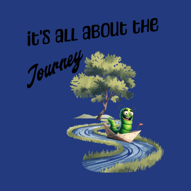 Happy Worm Journey T-Shirt – Cute River Adventure Tee by Kathy Hawke