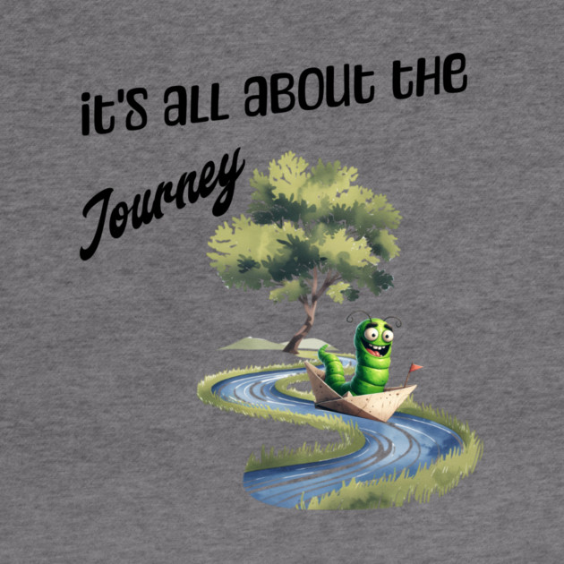 Happy Worm Journey T-Shirt – Cute River Adventure Tee by Kathy Hawke