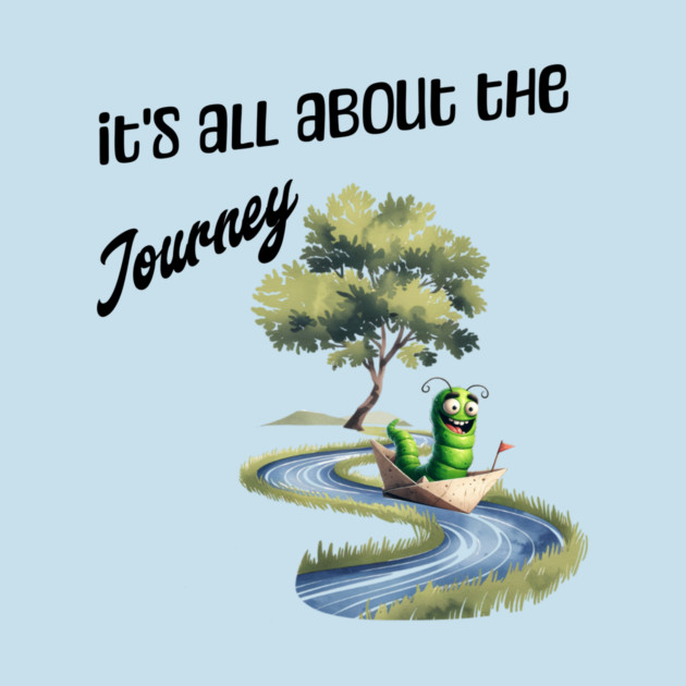Happy Worm Journey T-Shirt – Cute River Adventure Tee by Kathy Hawke
