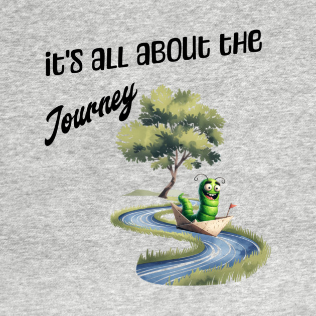 Happy Worm Journey T-Shirt – Cute River Adventure Tee by Kathy Hawke