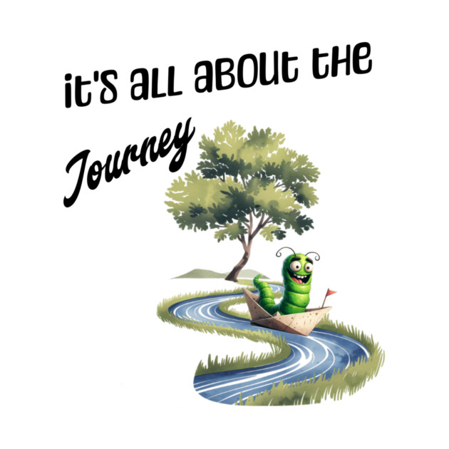 Happy Worm Journey T-Shirt – Cute River Adventure Tee by Kathy Hawke