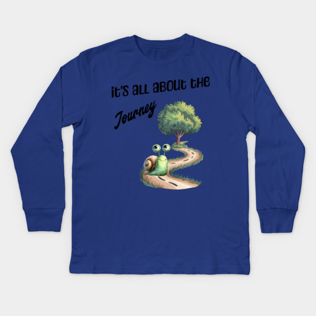 It's All About the Journey happy snail Kids Long Sleeve T-Shirt by Kathy Hawke