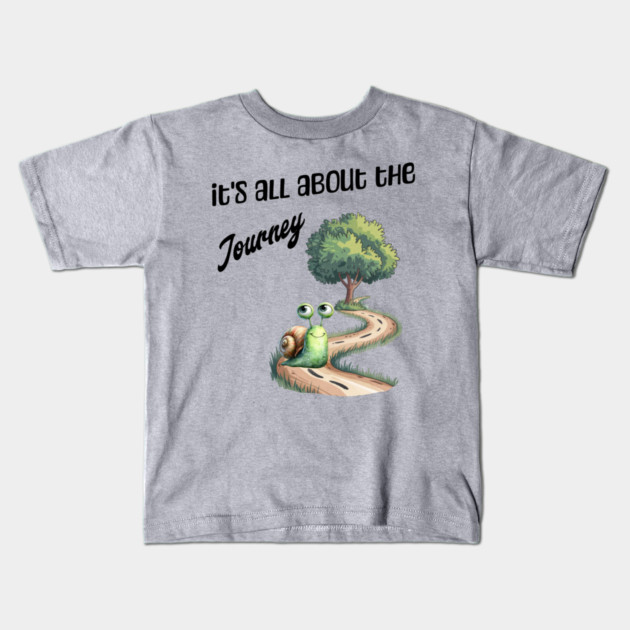 It's All About the Journey happy snail Kids T-Shirt by Kathy Hawke