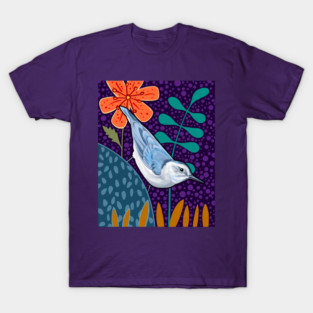 Mid Century White-Breasted Nuthatch T-Shirt
