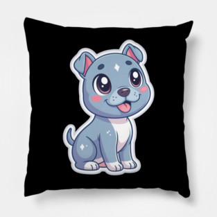 Adorable Blue Nose Pitbull Terrier Puppy Art Pillow