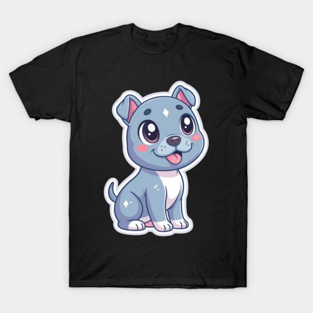 Adorable Blue Nose Pitbull Terrier Puppy Art T-Shirt by IamActiveDog