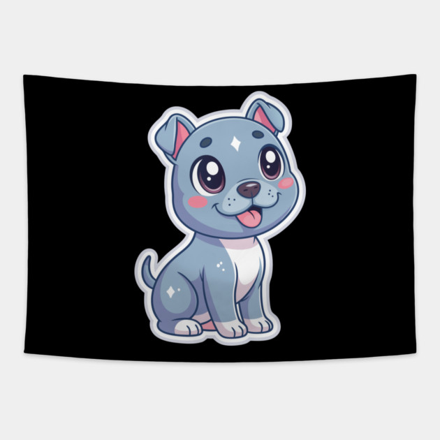 Adorable Blue Nose Pitbull Terrier Puppy Art Tapestry by IamActiveDog
