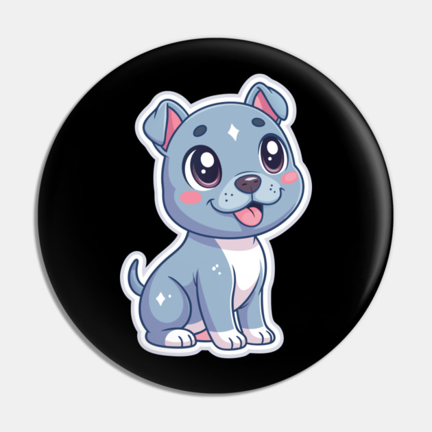 Adorable Blue Nose Pitbull Terrier Puppy Art Pin by IamActiveDog
