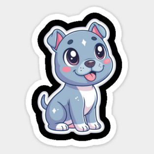 Adorable Blue Nose Pitbull Terrier Puppy Art Sticker