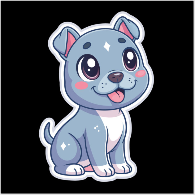 Adorable Blue Nose Pitbull Terrier Puppy Art Wall Art by IamActiveDog