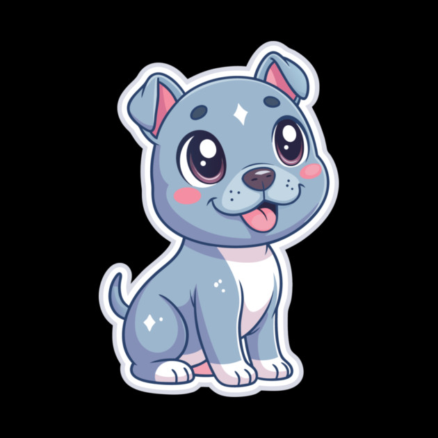 Adorable Blue Nose Pitbull Terrier Puppy Art by IamActiveDog