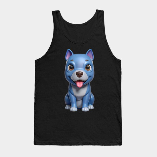 Sweet Blue Nose Pitbull Puppy Terrier Illustration Tank Top by IamActiveDog