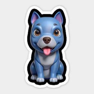 Sweet Blue Nose Pitbull Puppy Terrier Illustration Sticker