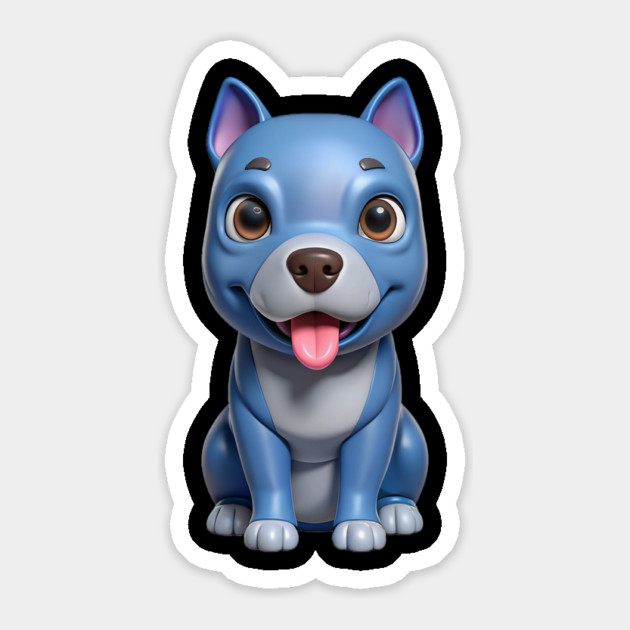 Sweet Blue Nose Pitbull Puppy Terrier Illustration Sticker by IamActiveDog