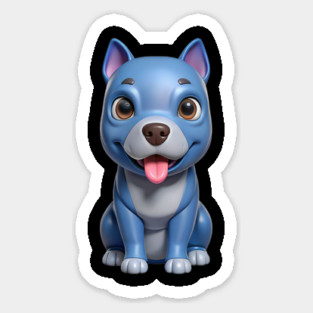 Sweet Blue Nose Pitbull Puppy Terrier Illustration Magnet