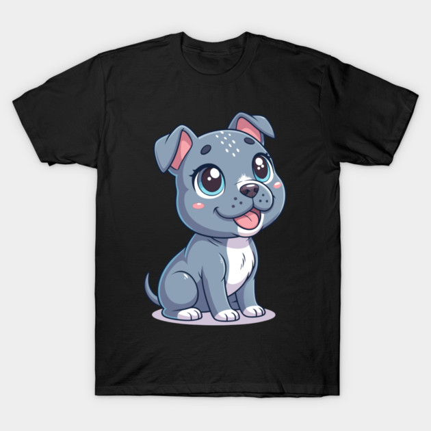 Cute American Blue Nose Pitbull Puppy Terrier T-Shirt by IamActiveDog