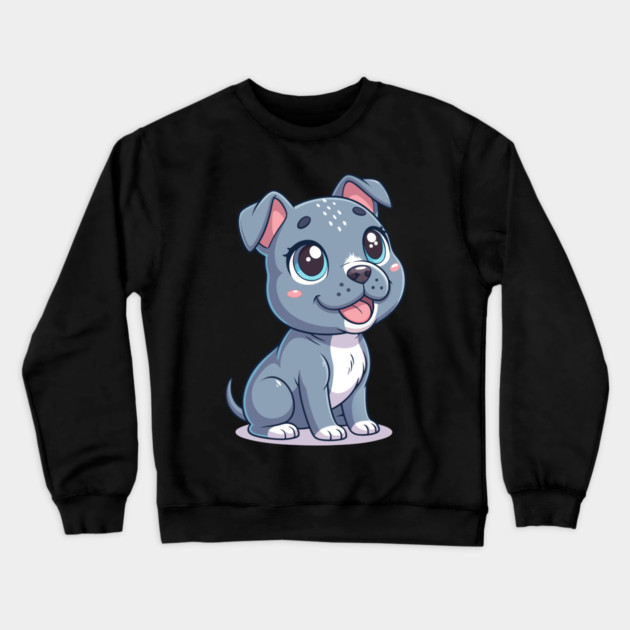Cute American Blue Nose Pitbull Puppy Terrier Crewneck Sweatshirt by IamActiveDog
