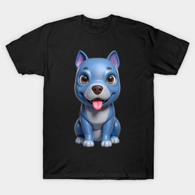 Cute American Blue Nose Pitbull Puppy Terrier Sticker T-Shirt by IamActiveDog