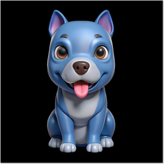 Cute American Blue Nose Pitbull Puppy Terrier Sticker Wall Art by IamActiveDog