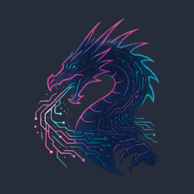 Neon Dragon Circuitry Tee