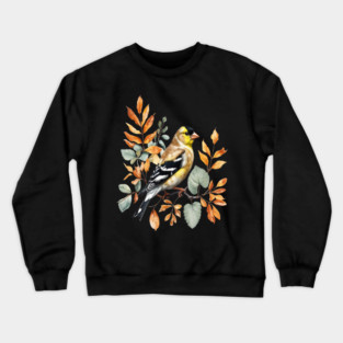 American Goldfinch with Autumn Leaves Crewneck Sweatshirt