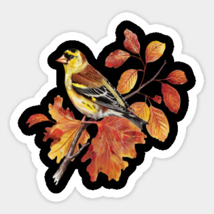 American Goldfinch with Fall Oak Leaves Magnet