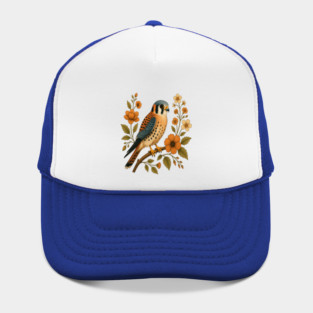 American Kestrel Bird Floral Autumn Nature Art Hat