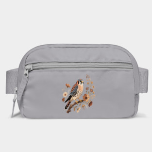 American Kestrel Bird With Vintage Wildflower Design Bag