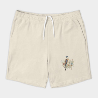 American Kestrel with Vintage Floral Accents Shorts
