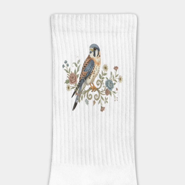 American Kestrel with Vintage Floral Accents by BirdsnStuff