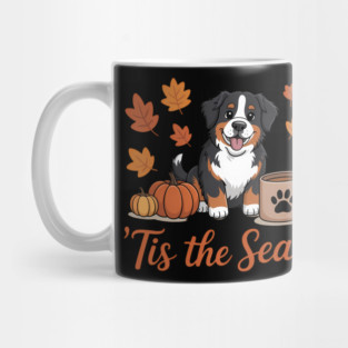 Tis The Season Bernese Mountain Dog Fall Pumpkin CoffeeTil Death Do Us Party Skeleton Halloween Bachelorette Mug