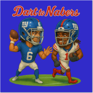 Jaxson Dart to Malik Nabers Giants Tee shirt Posters and Art