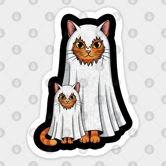 Ghost Cat Meme Funny Halloween Sticker by shirtlux