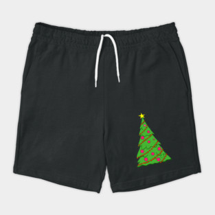 Festive Christmas Tree – Holiday Art with Star and Ornaments Shorts