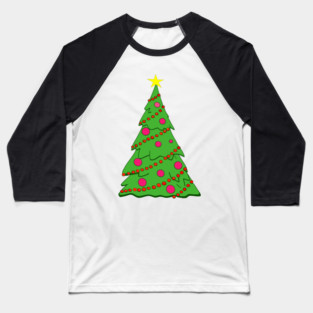 Festive Christmas Tree – Holiday Art with Star and Ornaments Baseball T-Shirt