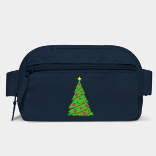 Festive Christmas Tree – Holiday Art with Star and Ornaments Bag