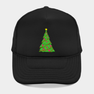 Festive Christmas Tree – Holiday Art with Star and Ornaments Hat