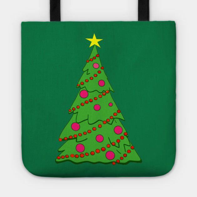 Festive Christmas Tree – Holiday Art with Star and Ornaments Tote by DonWillisJrArt